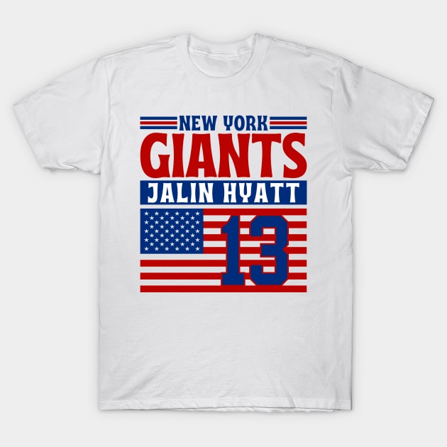 New York Giants Hyatt 13 American Flag Football T-Shirt by Astronaut.co